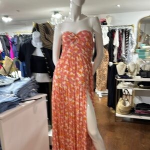 Floral Strapless Maxi Dress